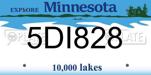 5DI828 Minnesota License Plate