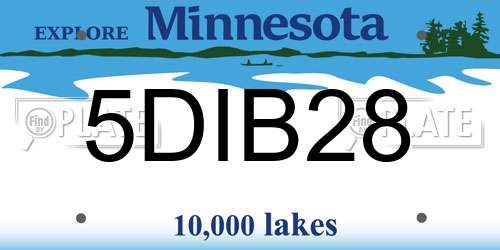 5DIB28 Minnesota License Plate