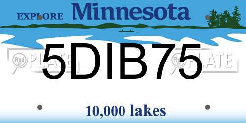 5DIB75 Minnesota License Plate