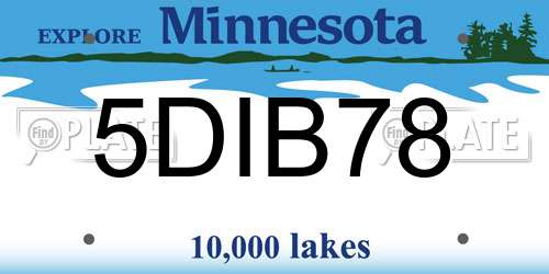 5DIB78 Minnesota License Plate