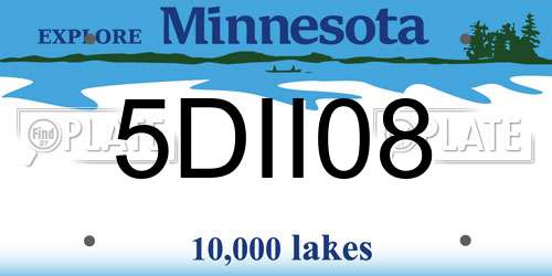 5DII08 Minnesota License Plate