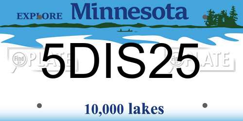 5DIS25 Minnesota License Plate