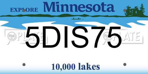 5DIS75 Minnesota License Plate