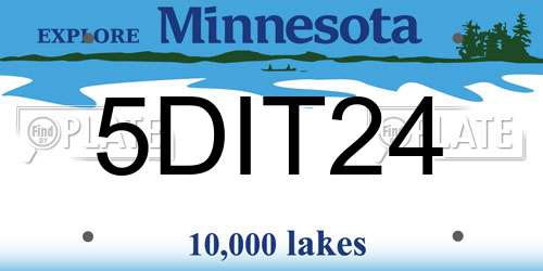 5DIT24 Minnesota License Plate