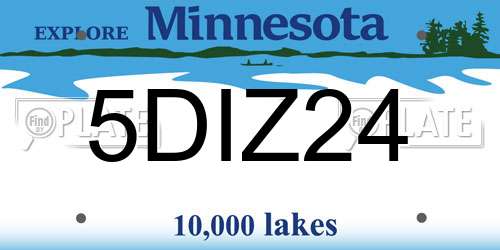 5DIZ24 Minnesota License Plate