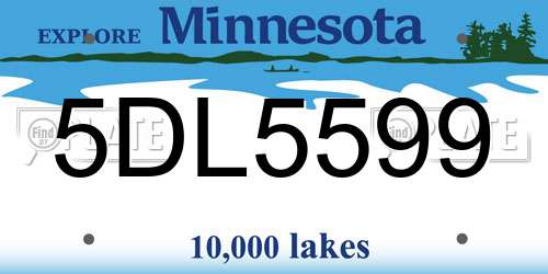 5DL5599 Minnesota License Plate