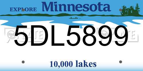 5DL5899 Minnesota License Plate