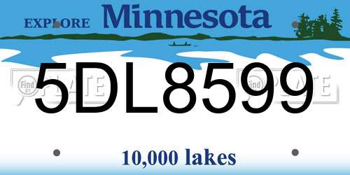 5DL8599 Minnesota License Plate