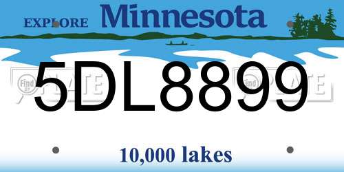 5DL8899 Minnesota License Plate
