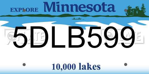 5DLB599 Minnesota License Plate