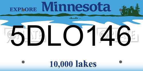 5DLO146 Minnesota License Plate