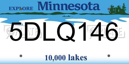 5DLQ146 Minnesota License Plate