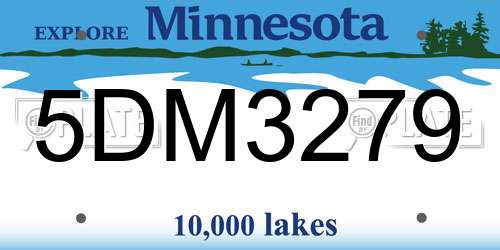 5DM3279 Minnesota License Plate