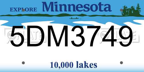 5DM3749 Minnesota License Plate