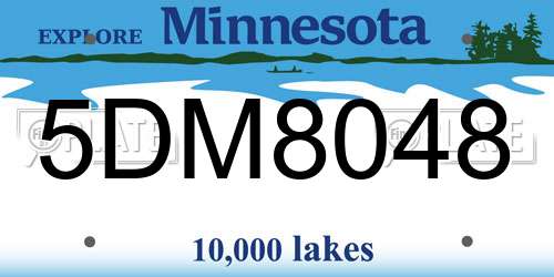 5DM8048 Minnesota License Plate