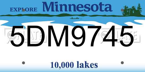 5DM9745 Minnesota License Plate