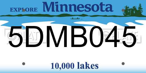 5DMB045 Minnesota License Plate