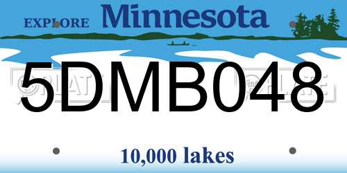 5DMB048 Minnesota License Plate
