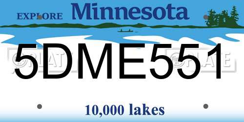 5DME551 Minnesota License Plate