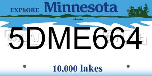 5DME664 Minnesota License Plate