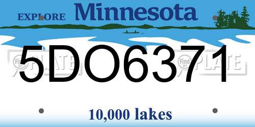 5DO6371 Minnesota License Plate