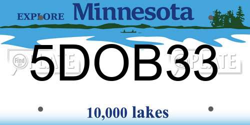 5DOB33 Minnesota License Plate