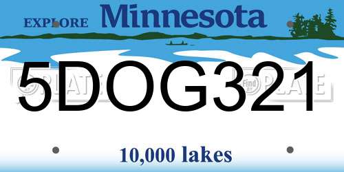5DOG321 Minnesota License Plate