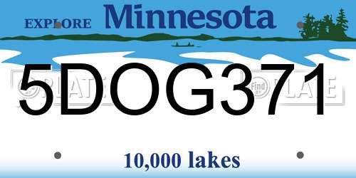 5DOG371 Minnesota License Plate