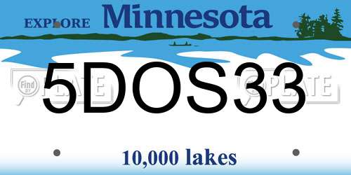 5DOS33 Minnesota License Plate
