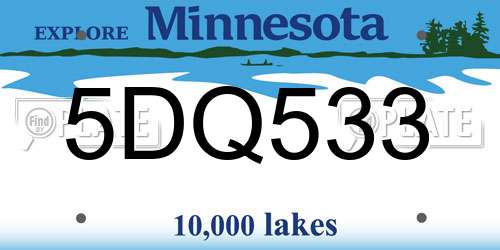 5DQ533 Minnesota License Plate