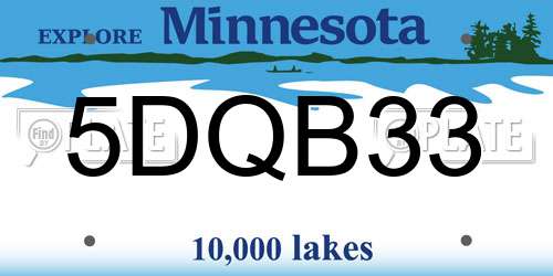 5DQB33 Minnesota License Plate