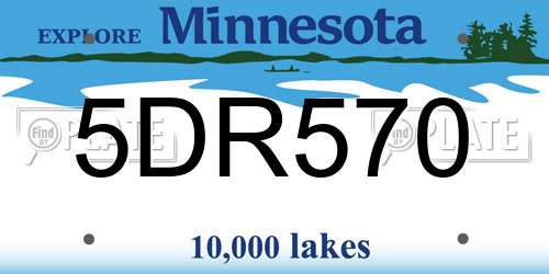 5DR570 Minnesota License Plate