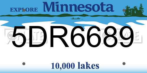 5DR6689 Minnesota License Plate