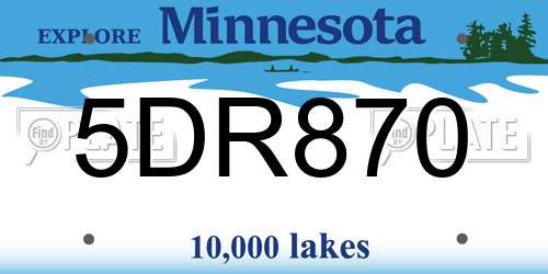 5DR870 Minnesota License Plate