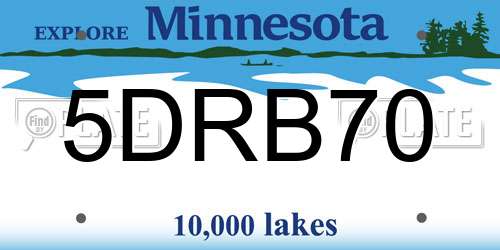 5DRB70 Minnesota License Plate
