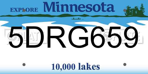 5DRG659 Minnesota License Plate