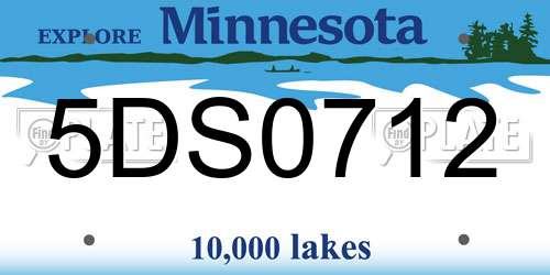 5DS0712 Minnesota License Plate
