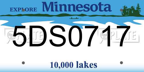 5DS0717 Minnesota License Plate
