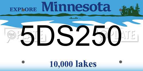 5DS250 Minnesota License Plate