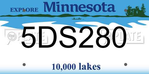 5DS280 Minnesota License Plate