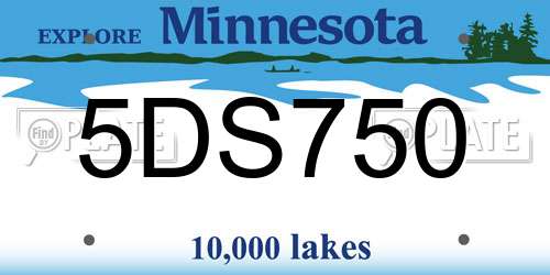5DS750 Minnesota License Plate