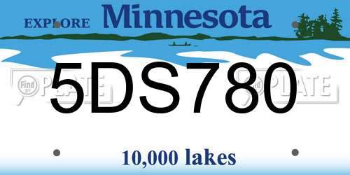 5DS780 Minnesota License Plate