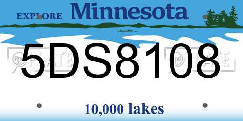 5DS8108 Minnesota License Plate