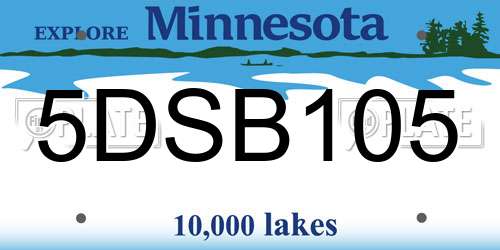 5DSB105 Minnesota License Plate
