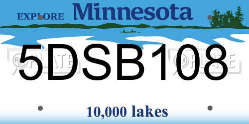 5DSB108 Minnesota License Plate