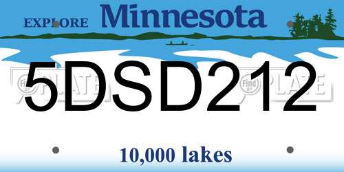 5DSD212 Minnesota License Plate