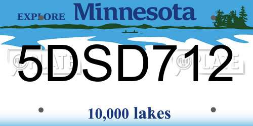 5DSD712 Minnesota License Plate