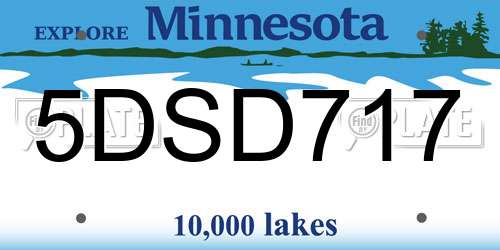 5DSD717 Minnesota License Plate