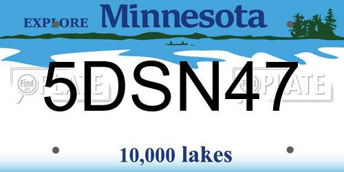 5DSN47 Minnesota License Plate
