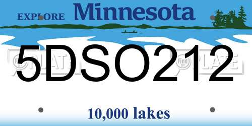 5DSO212 Minnesota License Plate